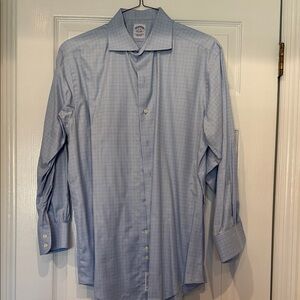 Brooks Brothers Light Blue Plaid Dress Shirt - Egyptian Cotton